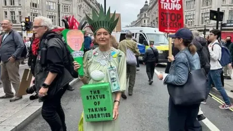 Numerous Demonstrators Assemble in Heart of London to Challenge Trump's Official UK Trip
